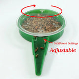 Mini Sowing Seed Dispenser Manual Sower Seed Spreader Handheld Seed Planter Tool 5 Different Settings Hand Seeder with 2 Transpl