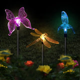 Solar Powered Garden Light LED Butterfly Dragonfly Bird Shape Landscape Light Outdoor Waterproof Decorative Light For Lawn Patio