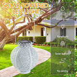 Waterproof Solar Lamp Retro Hollow Lantern Light Outdoor Hanging Landscape Lighting Wrought Iron Garden Decorative Lanterns