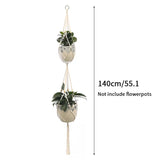 Vintage Macrame Hanging Baskets Cotton Handmade Flowerpot Net Plant Hanger Holder Hanging Flowerpot Basket Pots Holder