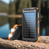 10000Mah Solar Power Bank, Dual USB Output Port Power Bank with Flashlight.