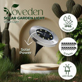 NOVEDEN 12 Pack Waterproof Solar LED Light (White)